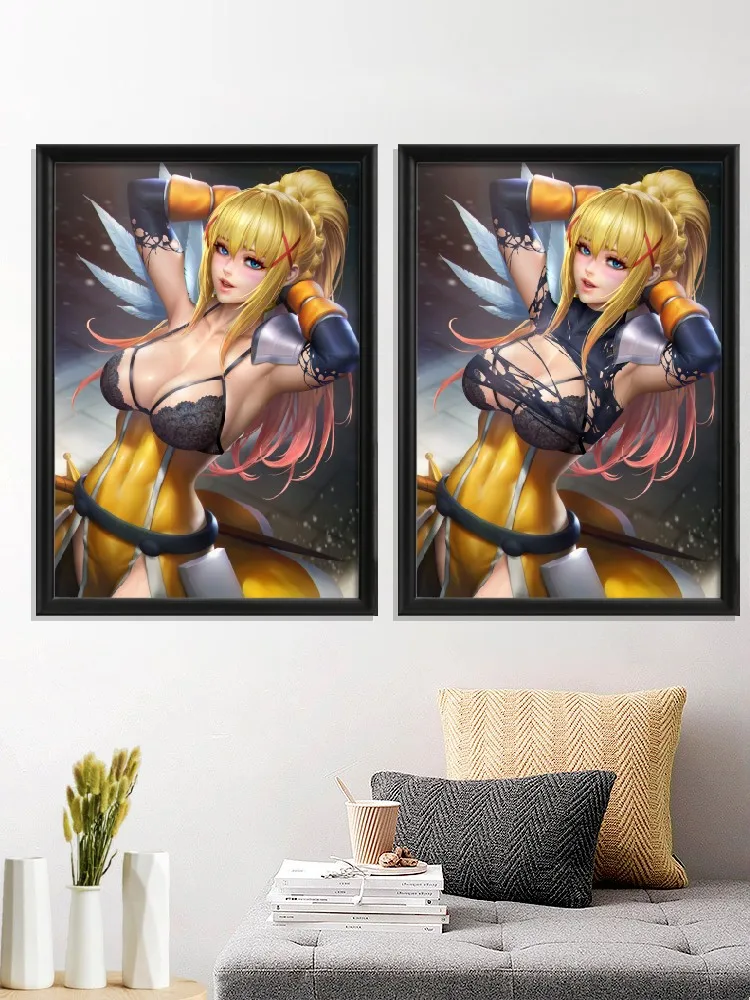 

Konosuba мультфильм Аква темнота мигумин кавайный Аниме Сексуальная обнаженная девушка художественный постер картина для гостиной домашний д...