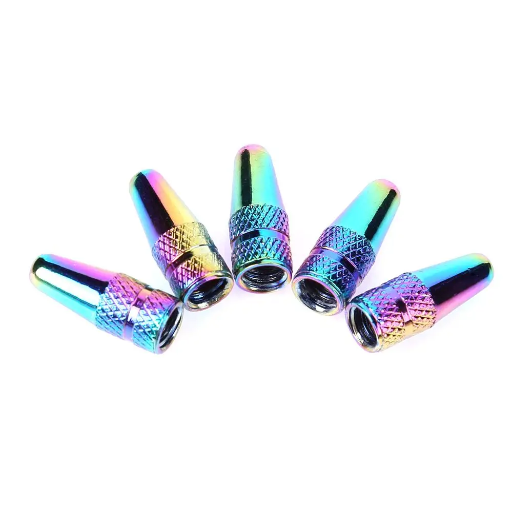 

5pcs Rainbow Color Bicycle Aluminum High Pressure Caps for Presta Valves MTB Wheel Rim Tyre Stem Air Valve Caps Bike Accessories