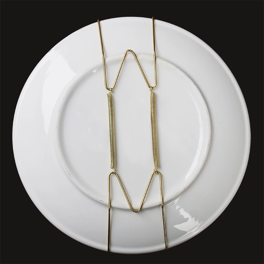 

8/10/12/14/16 In Wall Display Plate Dish Hangers Holder W Type Invisible Spring Hanging Hook Plates Home Decorating Porch Decor