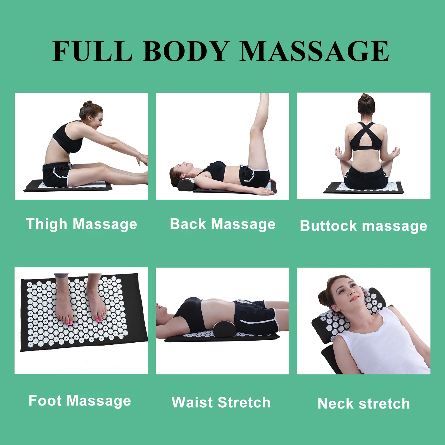 Массажные инструменты коврик и подушка для йоги набор снятия стресса боли в