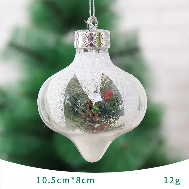 1 PC12/17gPVC Clear Christmas Ball Hanging Decorations New Year Xmas Tree Drop Pendant Ornaments Snowflake Pattern Children Gift | Дом и сад