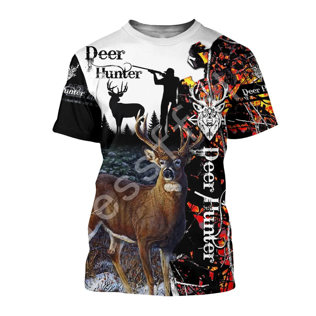 

Модная летняя футболка tessвам с 3D-принтом оленя, утки, лосят, койота, охоты, футболка в стиле Харадзюку, Топ унисекс с круглым вырезом и коротк...