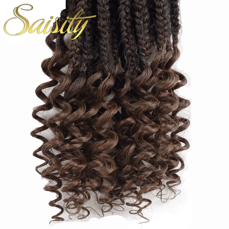 Saisity 1" 22 пряди для наращивания коробка косички с кудрявыми концами низкотемпературное волокно синтетические косынки плетение волос