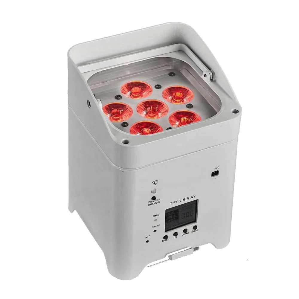 10pcs/lot With Case DMX Wireless Battery Powered Smart LED Uplight 6*18W RGBWA+UV for Wedding | Лампы и освещение