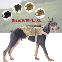outdoor hunting vest with 3 pouches military dog training load bearing vest clothing tactical army service dog harness set