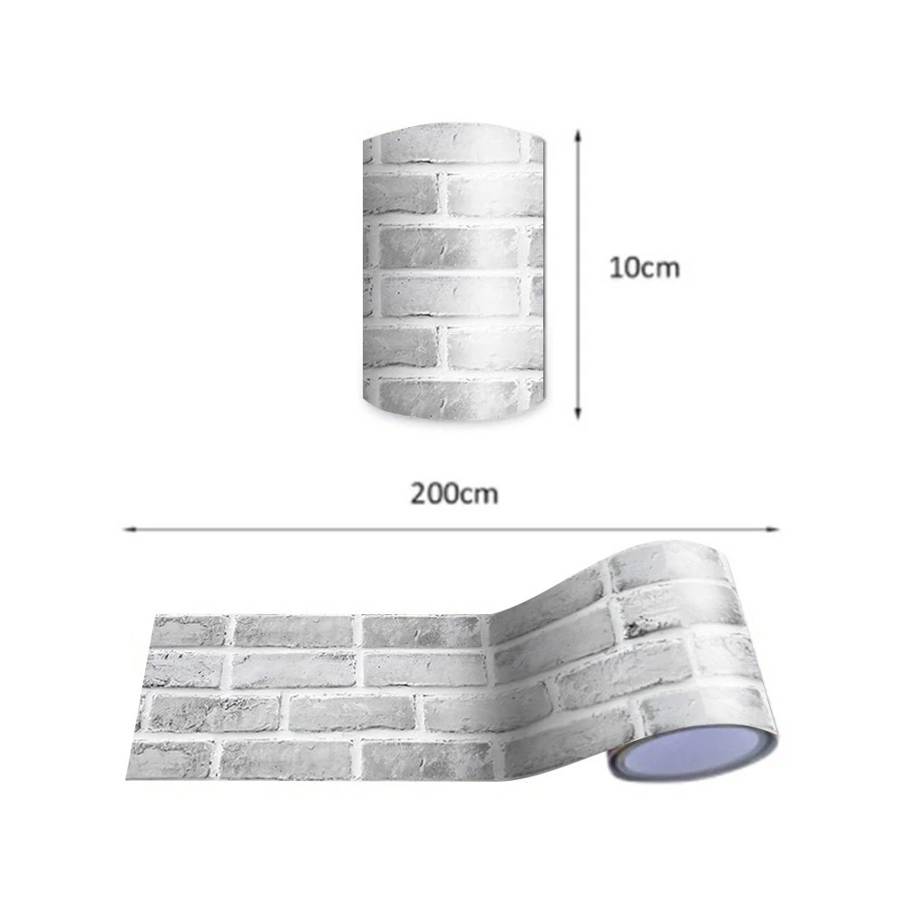 

Funlife White Brick Kitchen Backsplash Wall Border Self-Adhesive Waterproof Bathroom Tile Sticker Home Decorative Wall Stickers