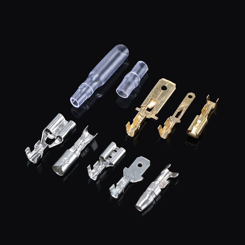 

150Pcs/Set Multiple Sizes Car Spade Connector Splice Crimp Wire Terminals Assortment For Home /Auto Cars With Insulating Sleeve