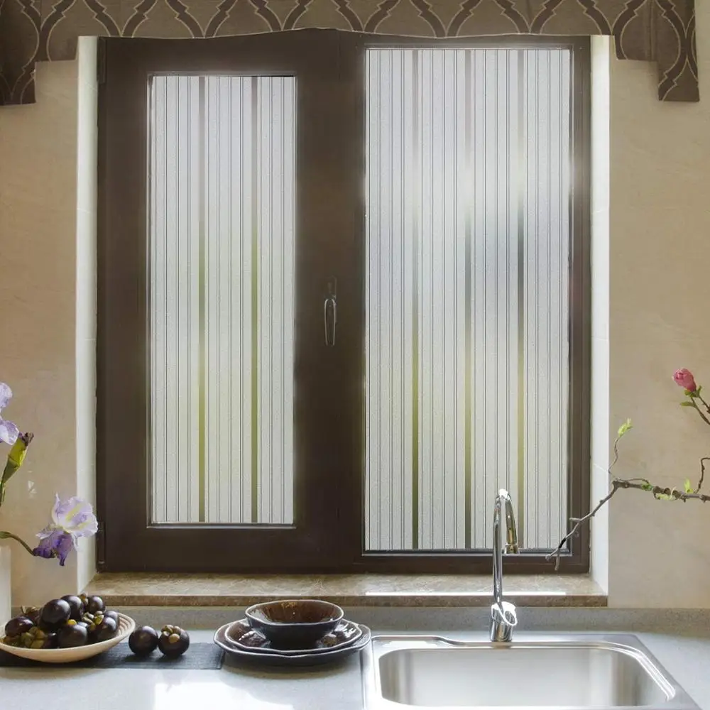 Оконная пленка BUNPIG в полоску статическое Приклеивание наклейки для