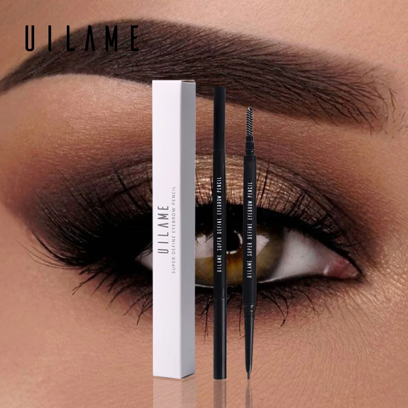 Супер тонкий карандаш для бровей и кисть водостойкая стойкая черная коричневая