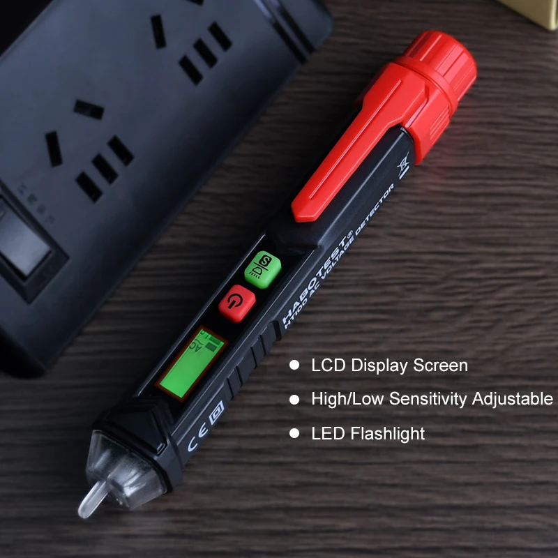 

Индикатор напряжения, тестер проводки HT100, Бесконтактный детектор напряжения переменного тока, обнаружитель проводов, интеллектуальное ус...