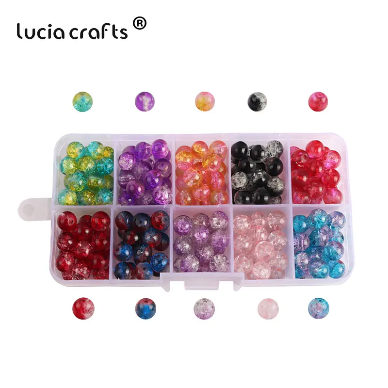 Lucia Crafts 8 мм натуральный Снежный треснутый Бисер для женщин DIY ювелирное изделие