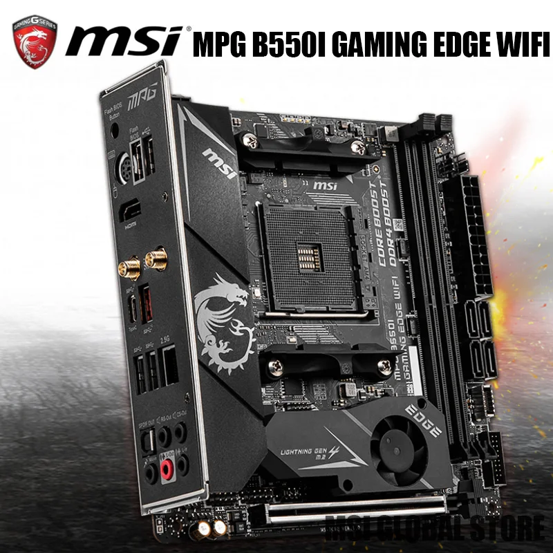 Günstig MSI MPG B550I Gaming Rand WiFi Gaming Motherboard (AMD AM4 DDR4 PCIe 4,0 SATA 6 Gb/s M.2 USB 3,2 Gen 2 AX Wi-Fi 6 Mini-ITX Neue