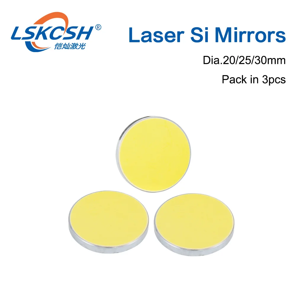 LSKCSH 3 шт./лот Si Mirror Dia. 20 25 30 мм позолоченный кремний для лазерной гравировальной