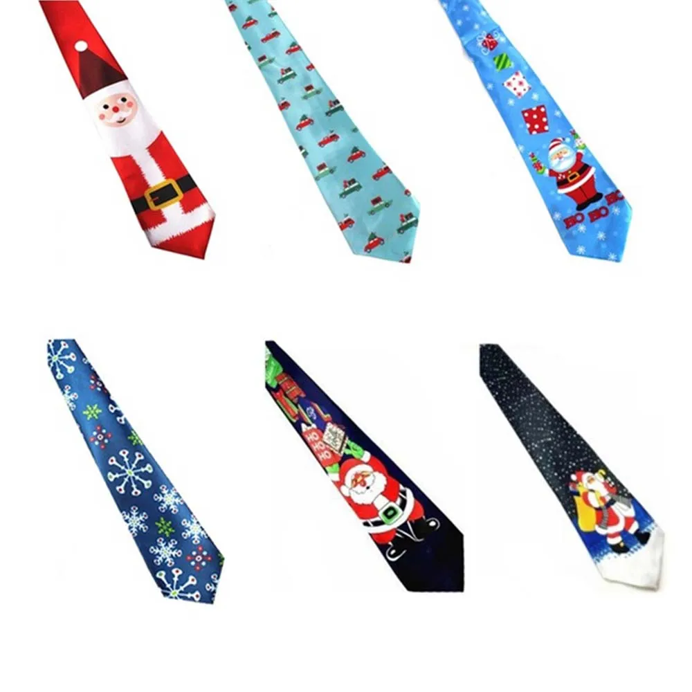 5 цветов мужские Модные галстуки DIY Рождественский галстук Санты снеговика на шею