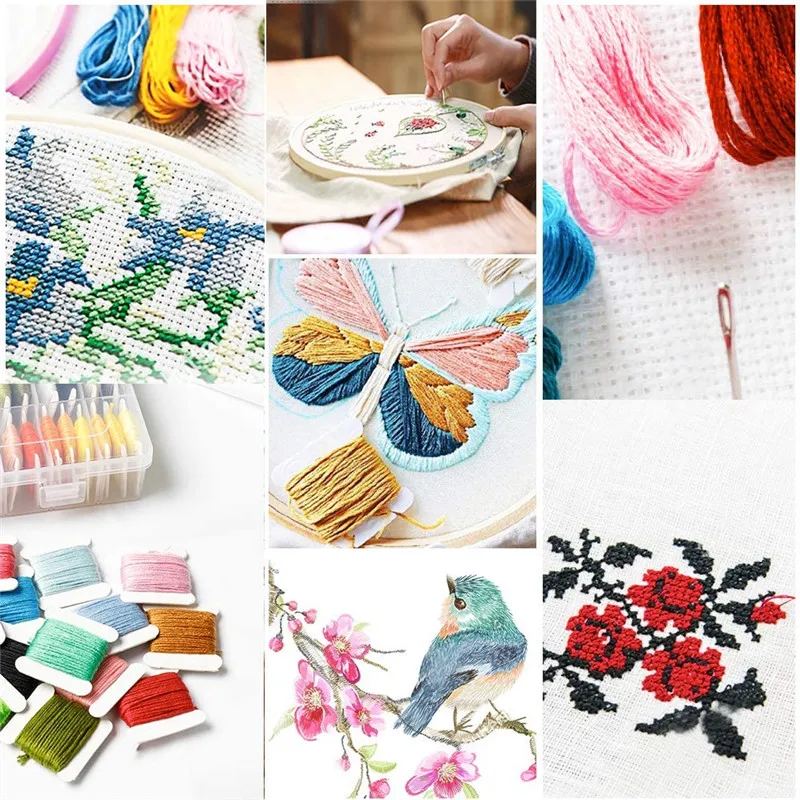 

LMDZ Magic Embroidery Punch Needle Hoop Starter Kit Stitching Knitting Floss Cross Stitch Threads DIY Sewing Accessories