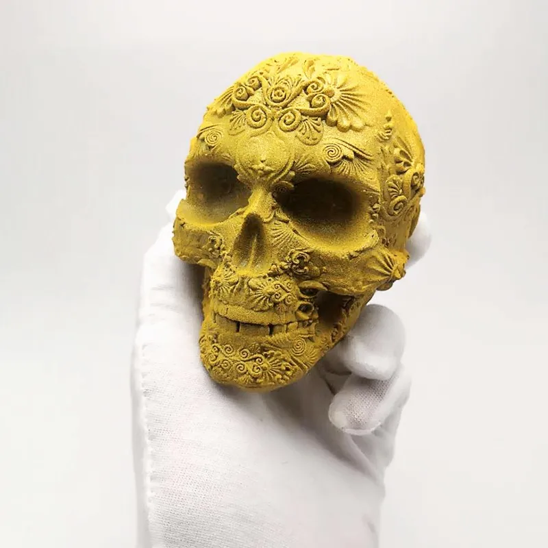 Силиконовая форма сделай сам с 3d-рисунком черепа из смолы для свечей силиконовая