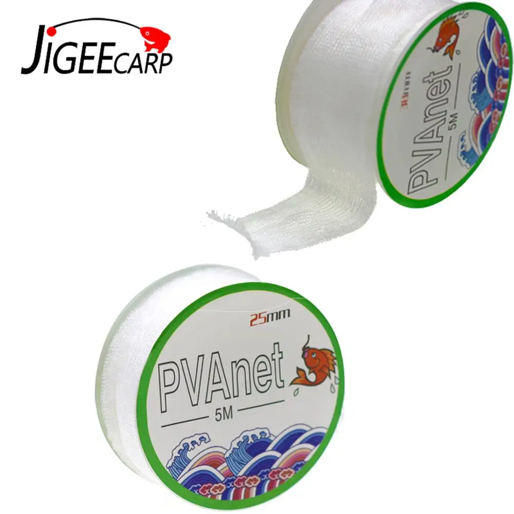 

JIGEECARP 5m Carp Fishing PVA Mesh PVA Fishing Network Bag Boillie Rigging Hook Water Dissolving Feeder Bags Fishing PVA Net