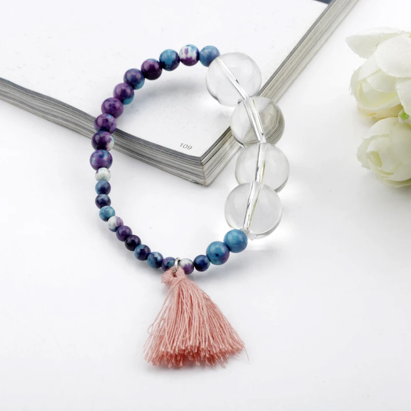 

New Style Aesthetic Jewelry White Crystal Porcelain Beads Bracelet for Women Gift