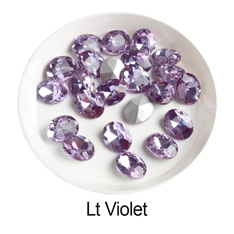 Красочные Стразы для ногтей смешанные овальные AB Хрустальные стеклянные