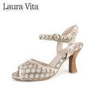 laura vita high heel sandals women fish mouth pumps classic wave point shoes 2020 new hoco 03