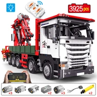 3925pcs city engineering remote control electric crane car building blocks technical app rc vehicle bricks toys for kids gifts