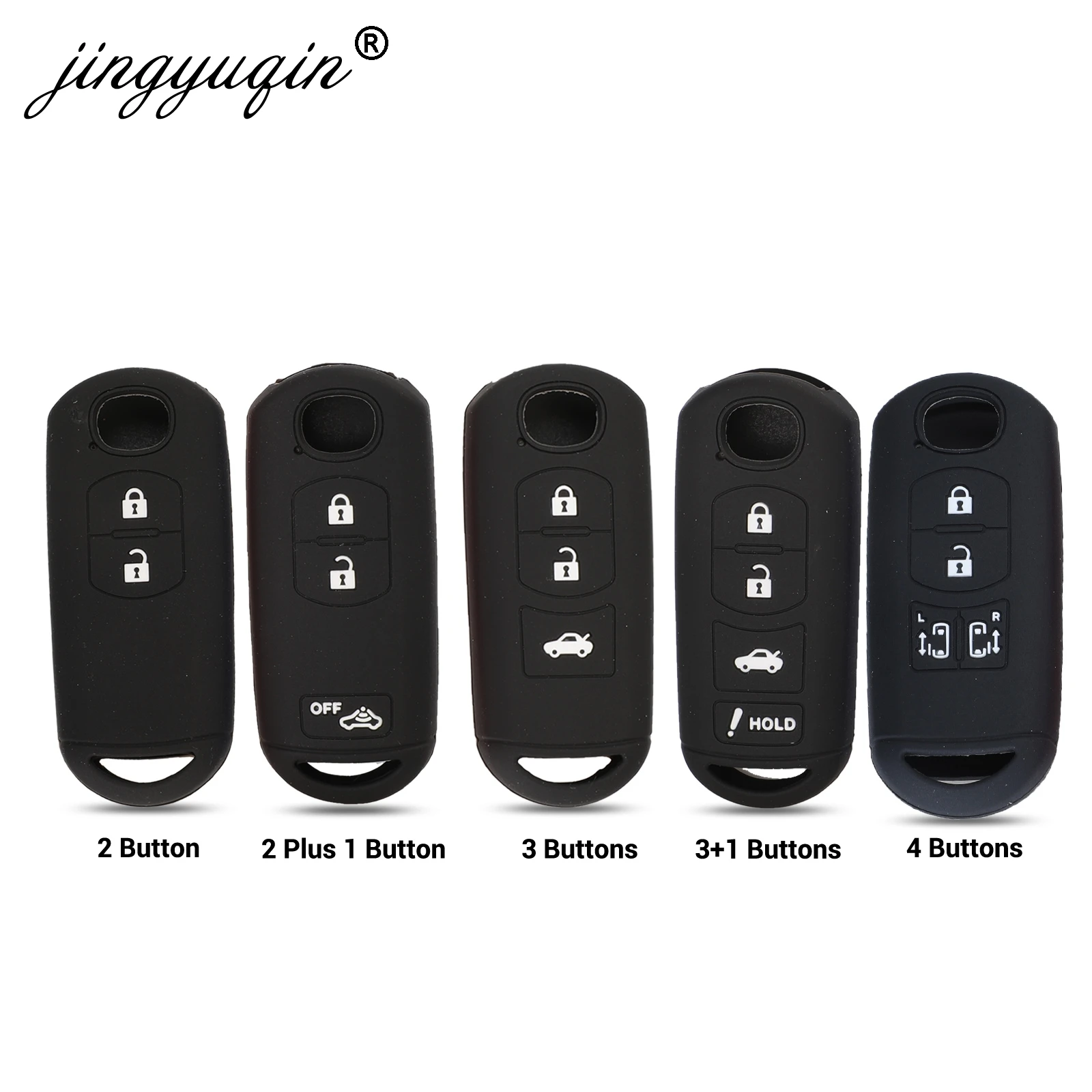 jingyuqin 30pcs Silicone Car Key Cover Remote For MAZDA 2 3 5 6 CX-3 CX-5 CX-7 CX-9 Speed Miata MX5 Fob Case 2 3 4 Button