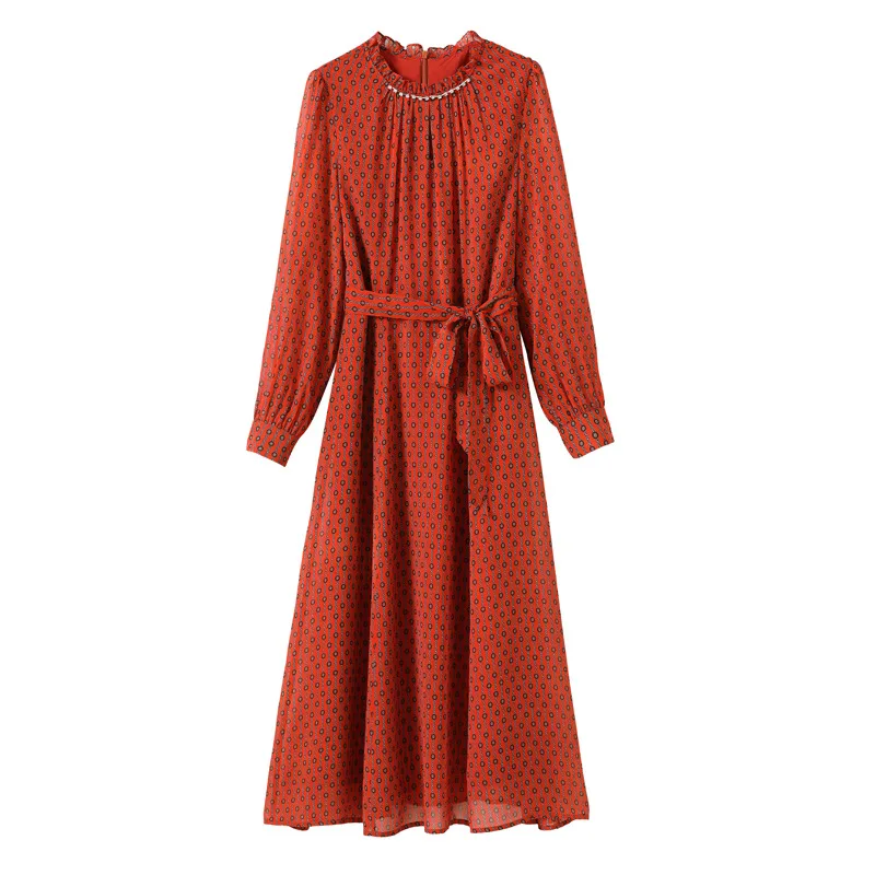 

Silk Dress Women's Spring Clothing 2021 New Lady's 100% Natural Mulberry Silk Printed Dress Long Sleeves