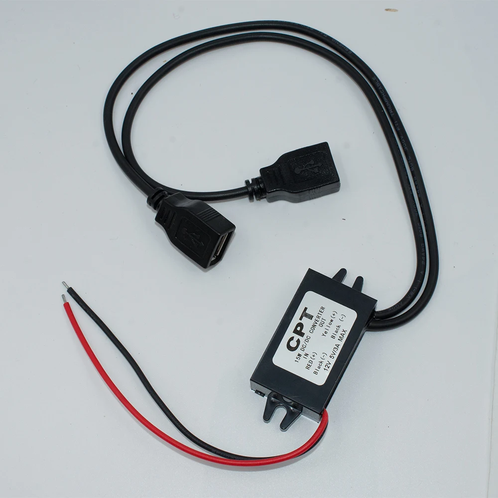 3a 12v to 5v dual usb power adapter converter cable module power connector car charger for dual usb output free global shipping
