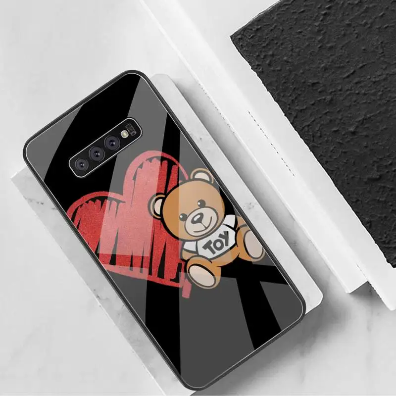 

Luxury brand Italian toy bear Phone Case Tempered Glass For Samsung S20 Plus S7 S8 S9 S10 Plus Note 8 9 10 Plus