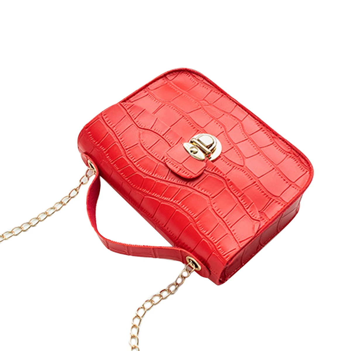 Женская маленькая сумка через плечо Классическая крокодиловая на легкая с
