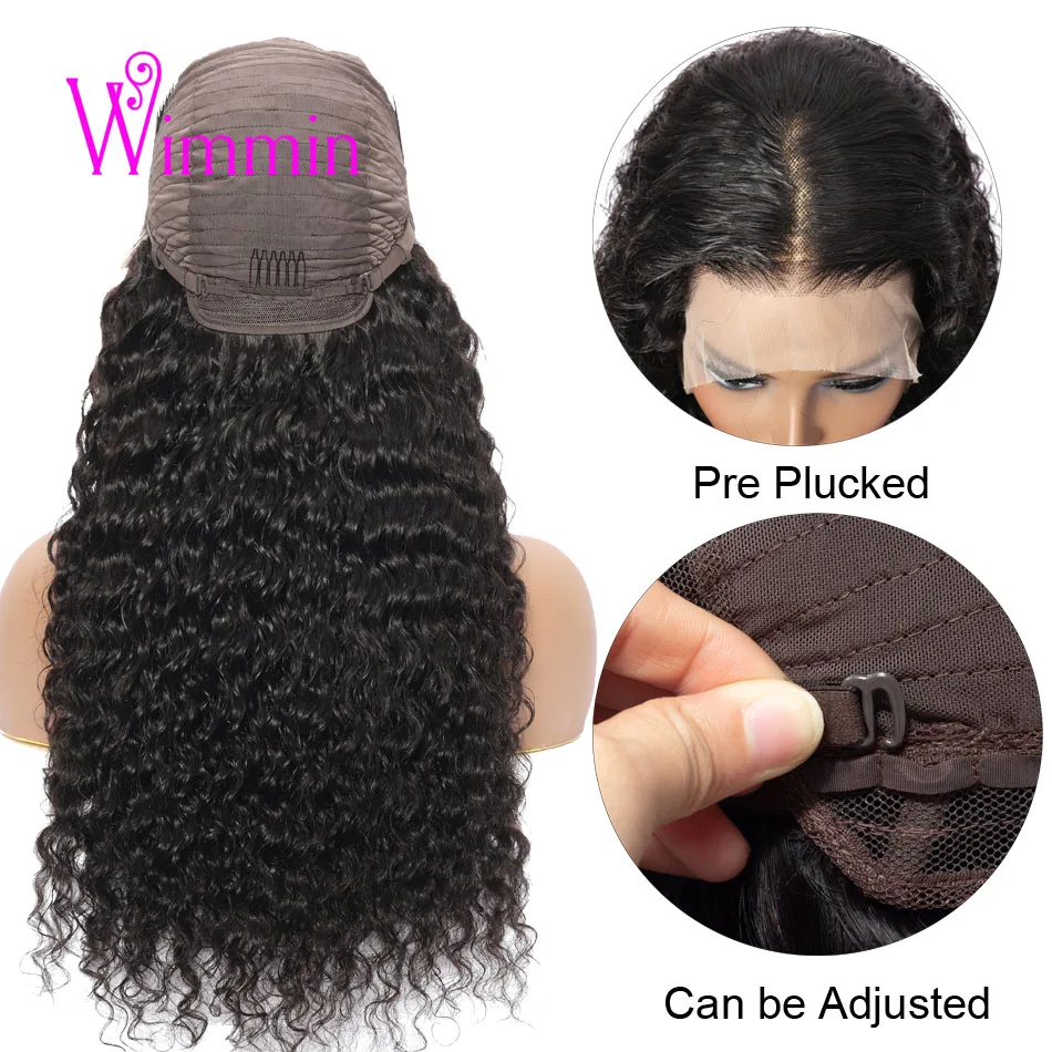 13x4/13x6 HD Transparent Lace Front Human Hair Wigs Deep Wave Wig Pre Plucked Frontal 5x5 Closure Wimmin | Шиньоны и парики