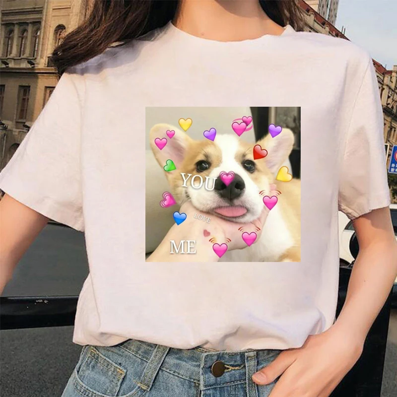 Модная женская футболка с принтом Love Cat повседневные свободные женские футболки