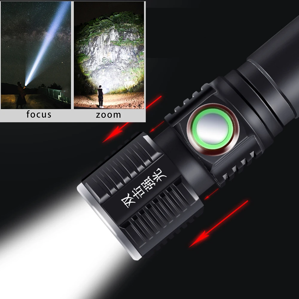 Суперъяркий светодиодный фонарик 18650 лм сенсорный переключатель перезаряжаемый