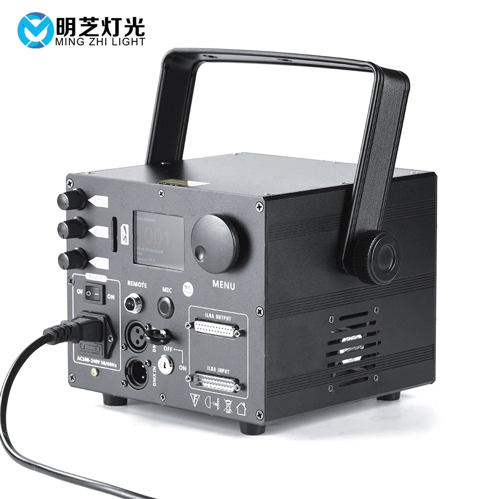 Лазерный прожектор Mingzhi с узором RGB сценическое освещение со звуковой активацией