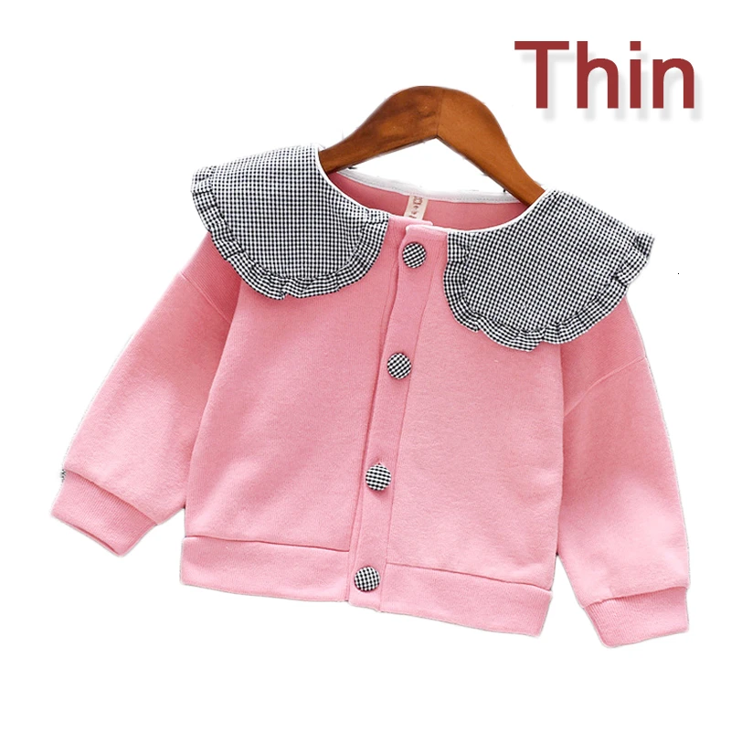 2019 Autumn Winter Girls Baby Clothes Jacket Cartoon Bear Strawberry Cherry Long Sleeve Plus Velvet Thick Warm Children's Coat | Детская