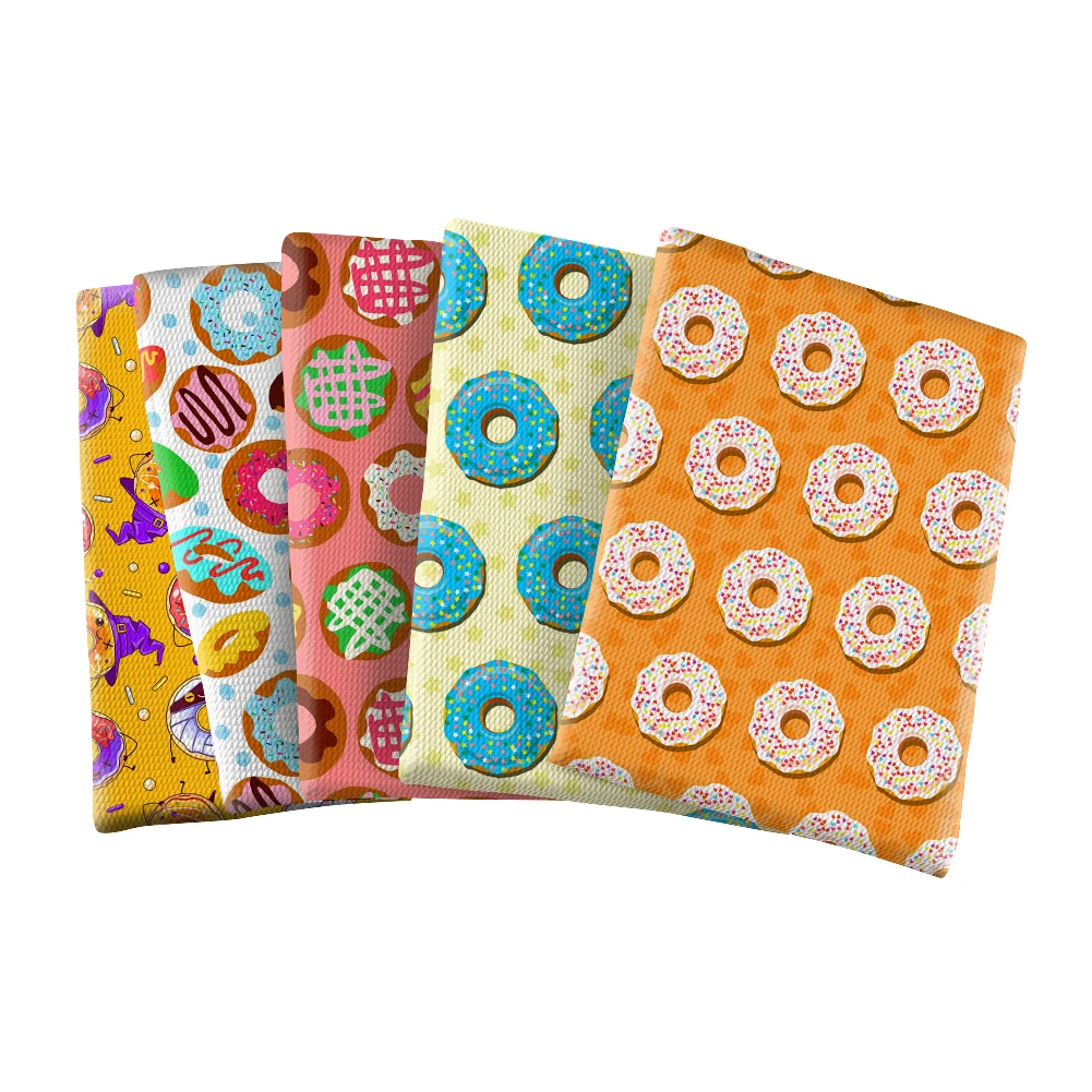 

Doughnut Dessert Printed Polyester Bubble Fabric Patchwork Sewing Material DIY Making for Garment Kids Dress Tablecloth
