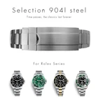 Высококачественный ремешок для часов из нержавеющей стали 904L, 20 мм, складная Пряжка, ремешок для часов Rolex Submariner OYSTERFLEX Daytona GMT, браслет