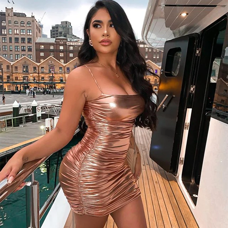 Женское короткое плиссированное платье COSYGAL вечерние Клубные платья на тонких