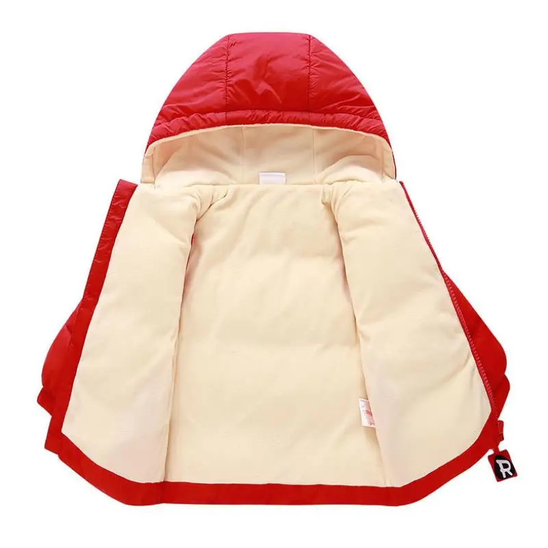 Пальто для маленьких девочек Зимняя детская куртка Верхняя одежда с капюшоном и