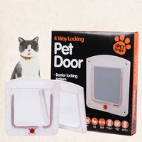 universal pet door pet gate 4 way lockable general pet door security flap door plastic animal small pet cat pet supplies