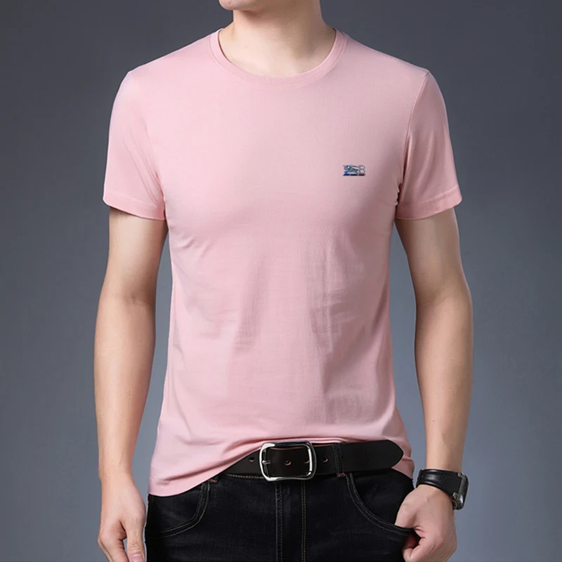

High Quality Bulk Cotton Brand Tops Summer t Shirt For Men O Neck Short Sleeve Plain Solid Color Casual Fashion Men Clothes