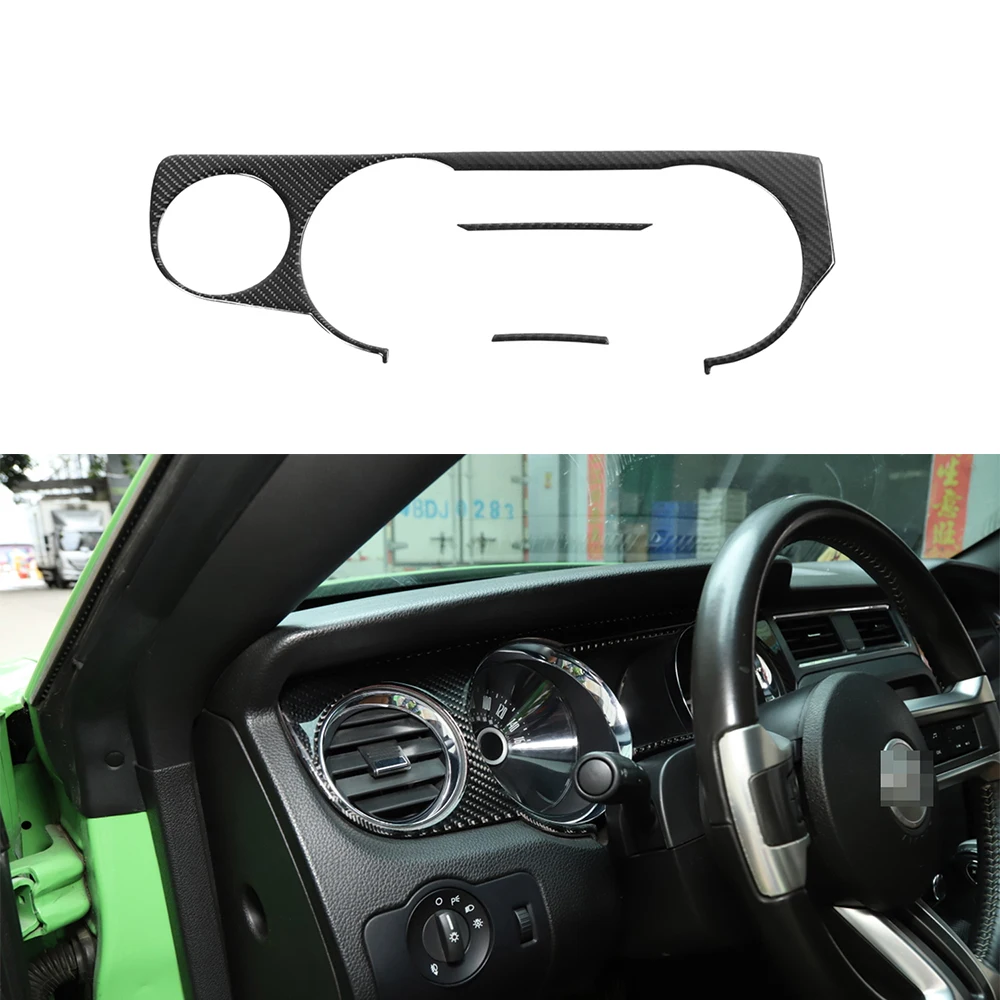 

For Ford Mustang 2009 2010 2011 2012 2013 Dashboard Panel Decoration Cover Trim Frame Sticker Red Carbon Fiber Car Accessories