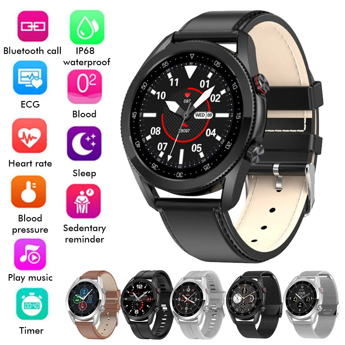 

HD IPS Bluetooth-compatible Smart Watch Men IP68 WaterproofTouch Screen Anti-lost Women Watch Fitness Tracker Smart watches