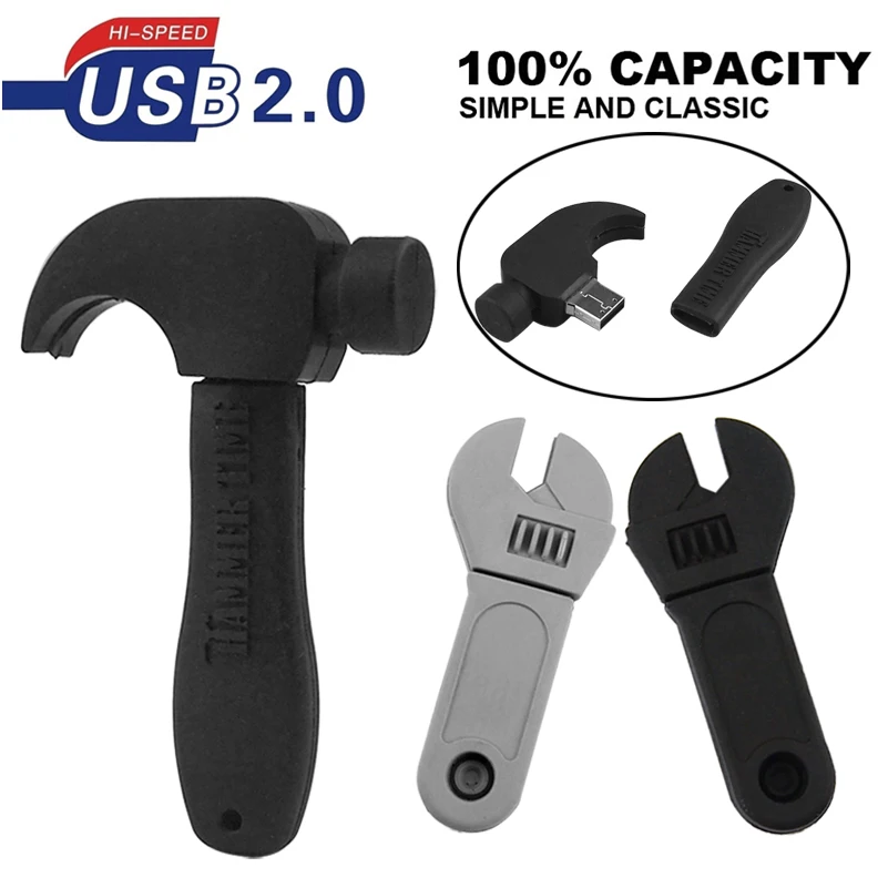 Мини молоток usb флэш гаечный ключ Флешка USB 2 0 накопитель 128 МБ диск памяти 64 ГБ 32 Usb