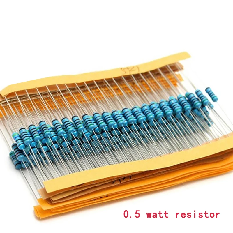 

0.5 watt resistor Metal film resistance kit,1/2W 1% DIY electronic set of resistors Assorted package 56 ohm 390 ohm 3.3K 4.7K