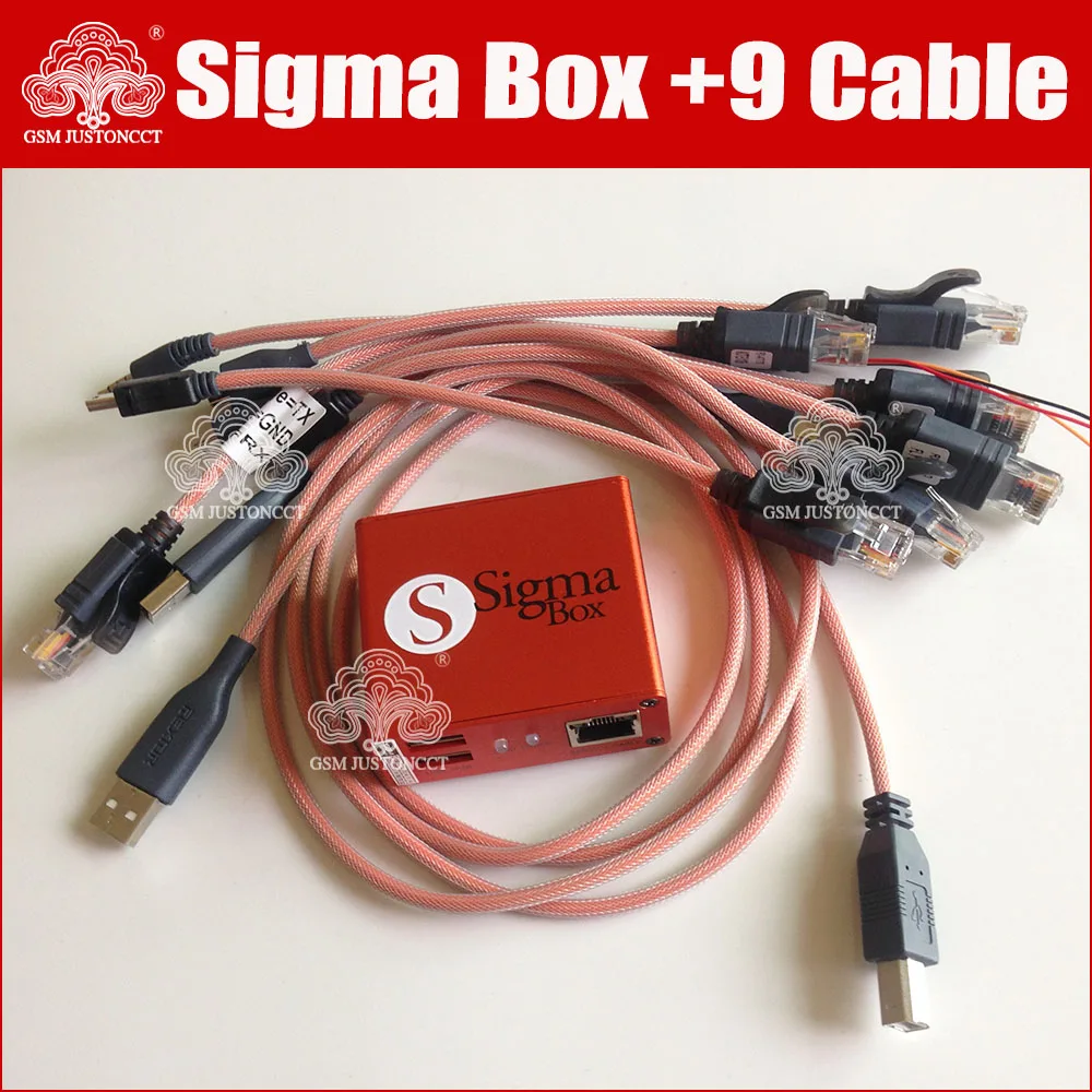 Оригинальная Новая sigma box с 9 кабелями в упаковке 1 + 2 3 4 5 активация для t MTK-на базе