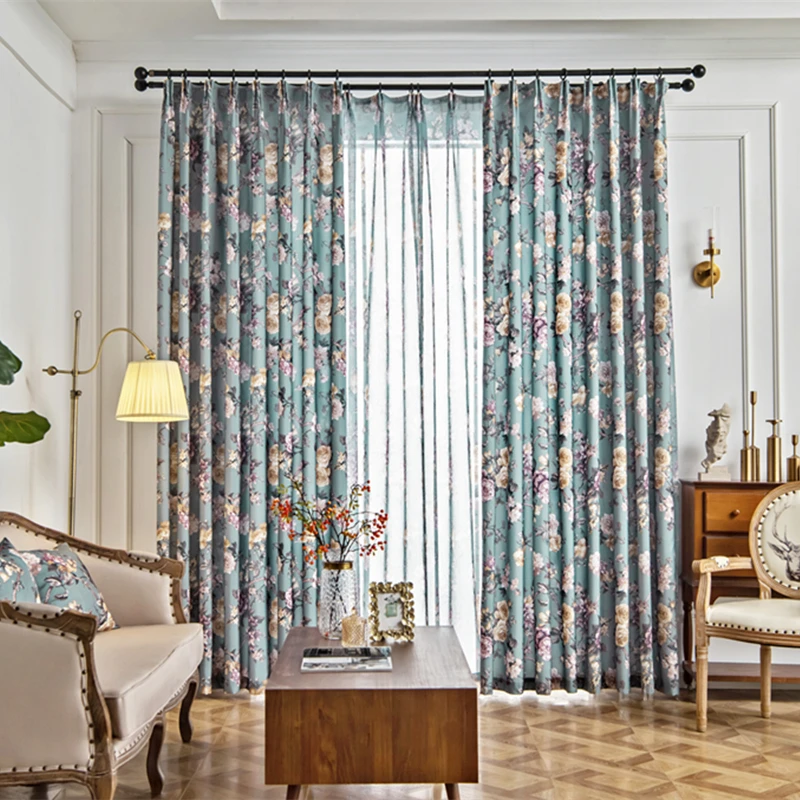 

Modern Blackout Curtains Rich family Pattern For Living Room Window Bedroom shading Ready Made Finished Drapes Blinds 2JL699 C