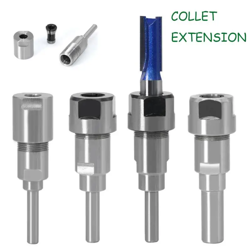 

1 PC 1/4" 8mm 12mm 1/2" Shank Milling Cutter 6mm Shank Router Bit Extension Rod Collet Woodworking Engraving Machine Extension