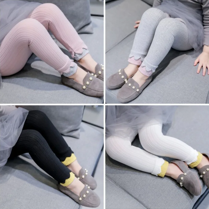 

Детские облегающие трикотажные леггинсы с резинкой на талии, весна-осень 2022, лоскутные леггинсы для девочек, облегающие брюки