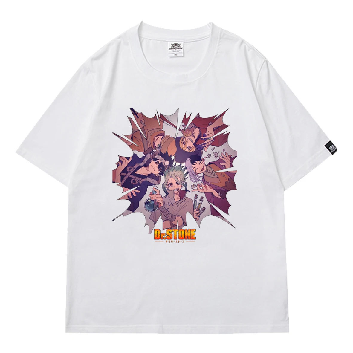 

2021 Hot Anime Dr.Stone Summer Male Short Sleeve Oversized t shirt Tops Men T Shirt Men Harajuku Streetwear Loose Soft T-Shirt
